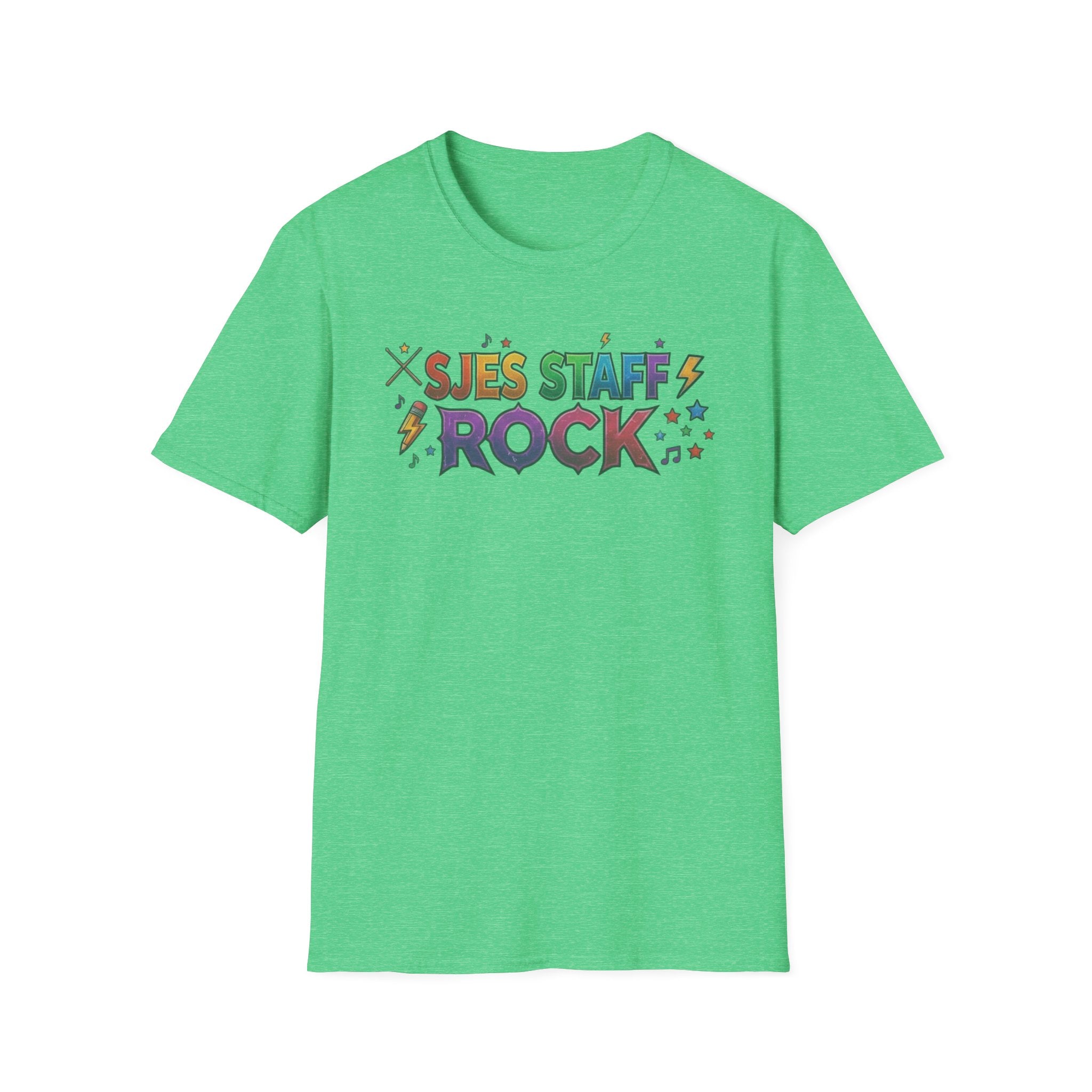 SJES Staff Rock T-Shirt — Colorful Retro School Staff Appreciation Tee