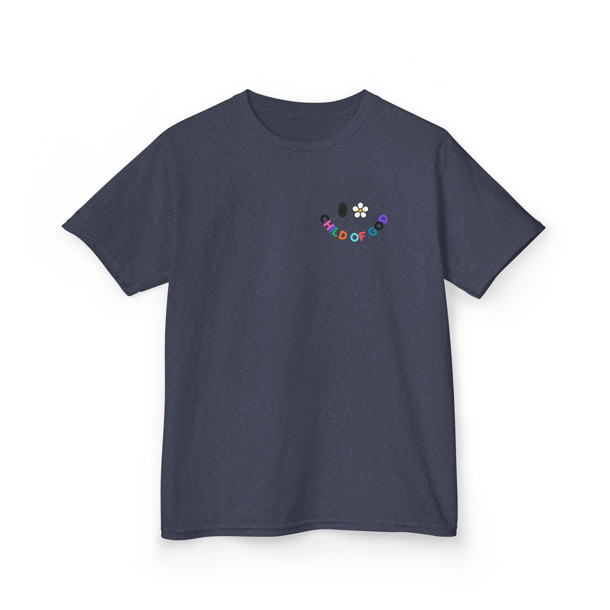 Child of God Kids Tee — Floral Daisy Christian T‑Shirt for Girls & Boys