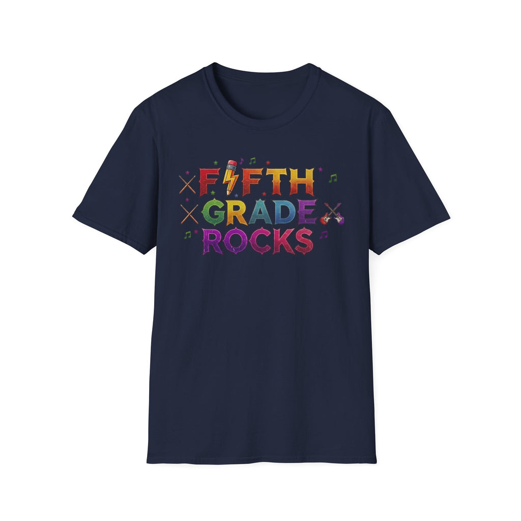 Fifth Grade Rocks T-Shirt — Colorful Back-to-School Teacher & Student Tee