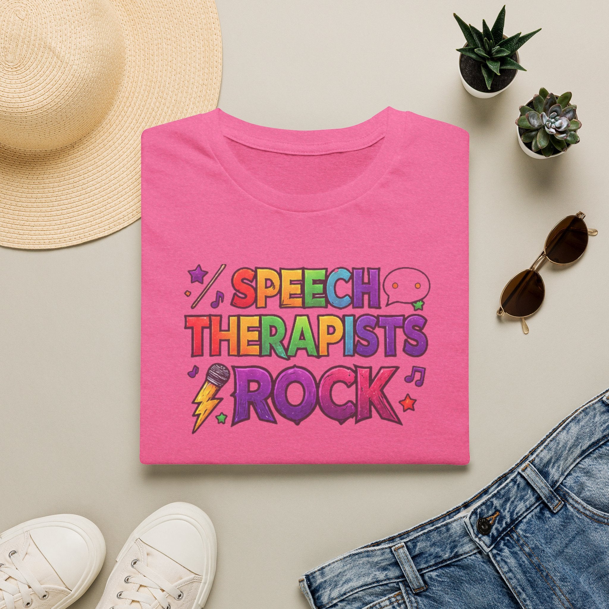 Speech Therapists Rock T-Shirt — Colorful Retro Graphic Tee for SLPs