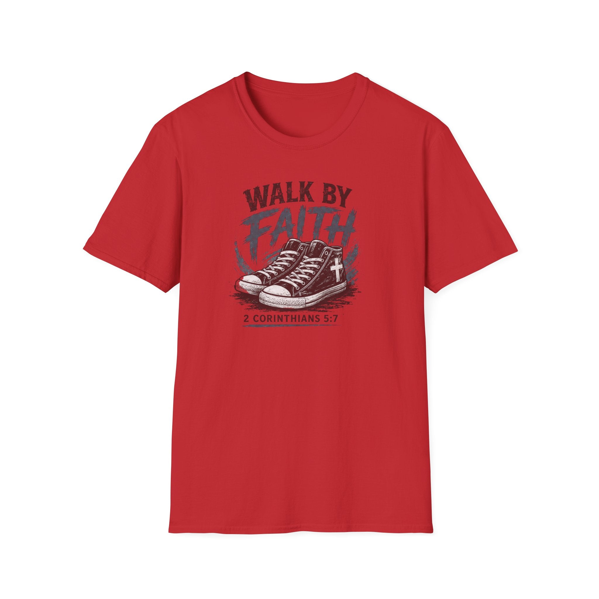 Walk by Faith T-Shirt — Christian Faith Graphic Tee (2 Corinthians 5:7)