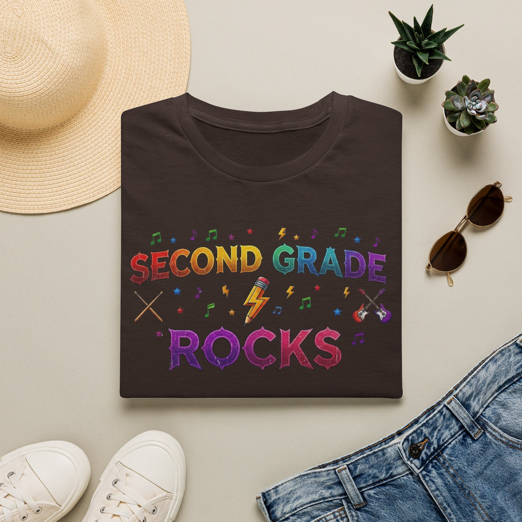 Second Grade Rocks T-Shirt — Fun Teacher & Student School Spirit Tee
