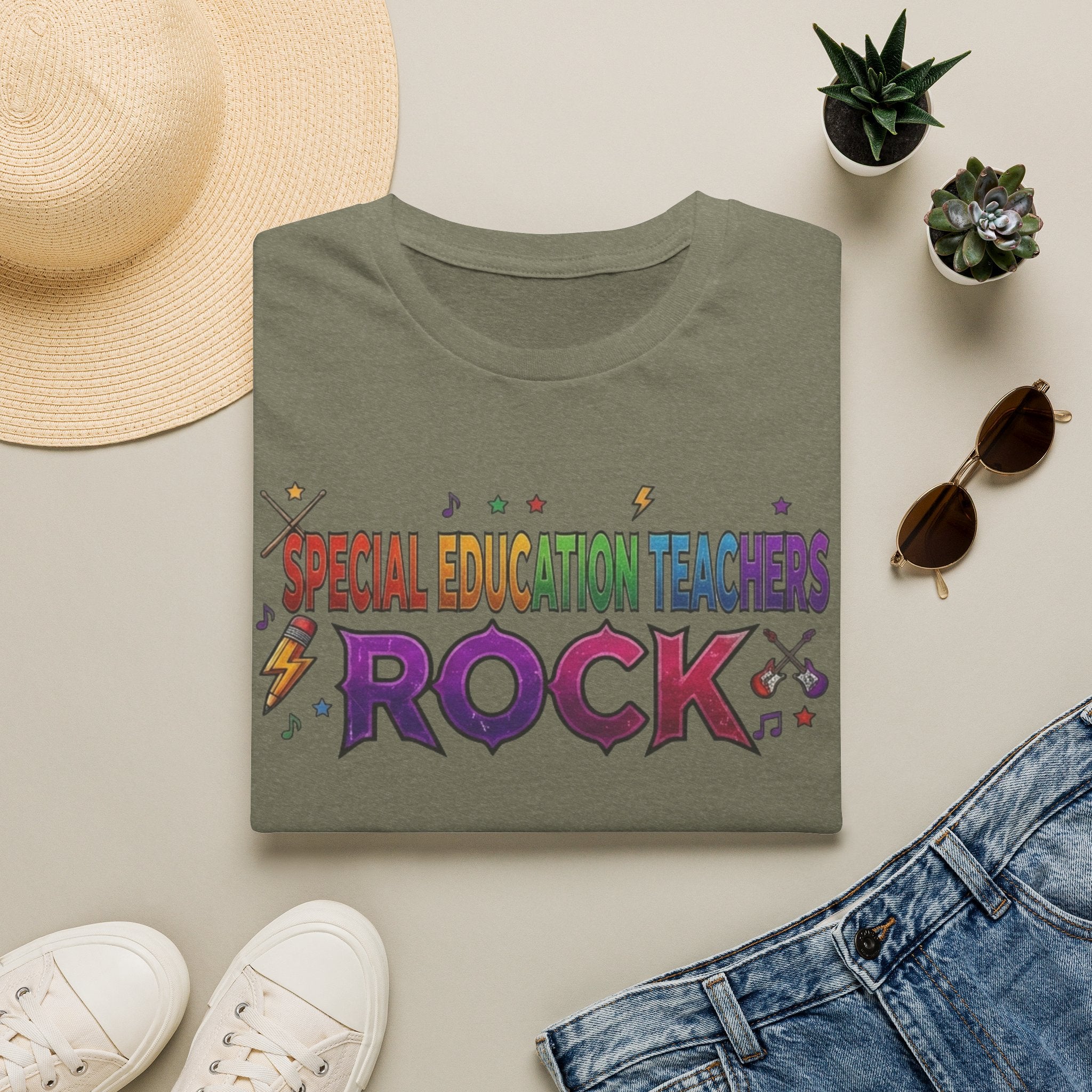 Special Education Teachers Rock T-Shirt — Colorful Teacher Appreciation Tee