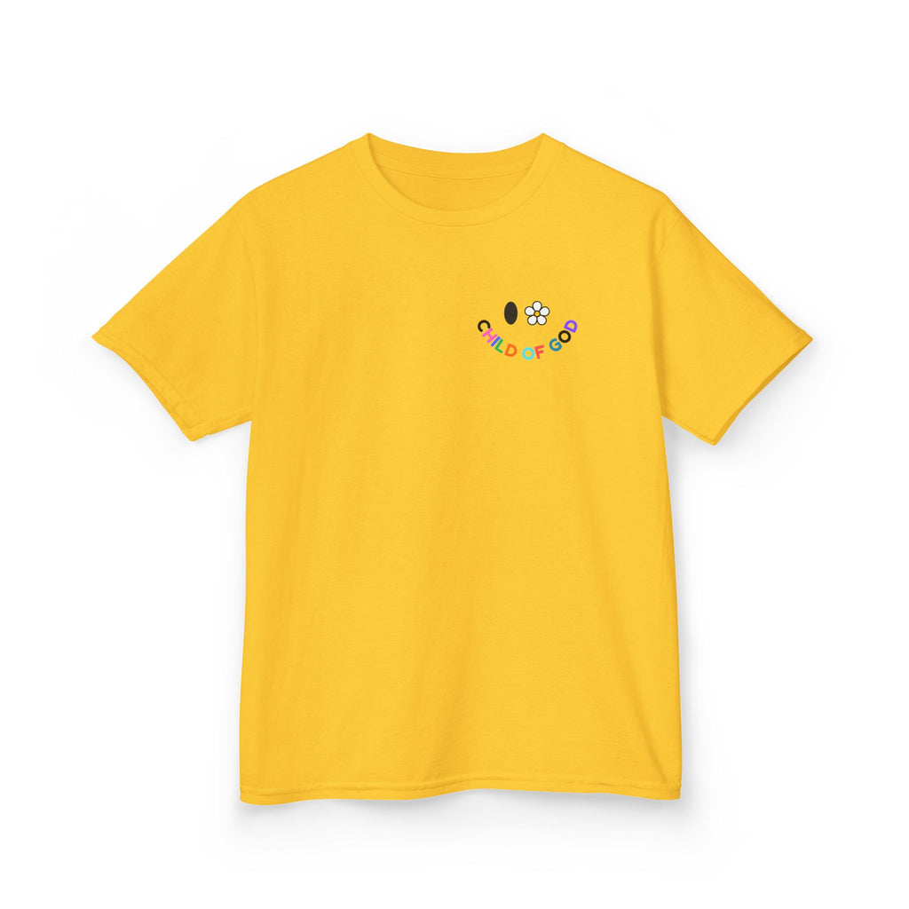 Child of God Kids Tee — Floral Daisy Christian T‑Shirt for Girls & Boys