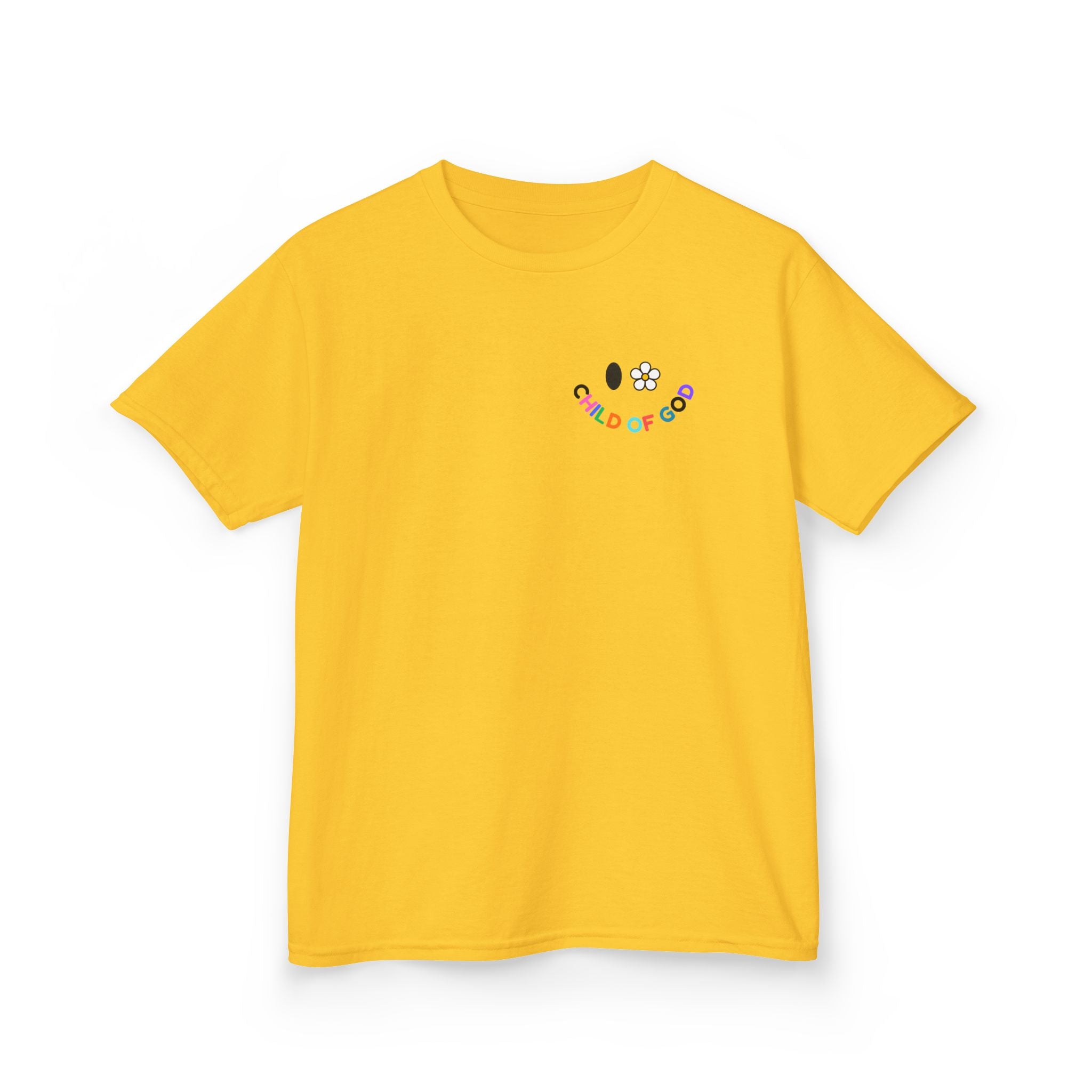 Child of God Kids Tee — Floral Daisy Christian T‑Shirt for Girls & Boys