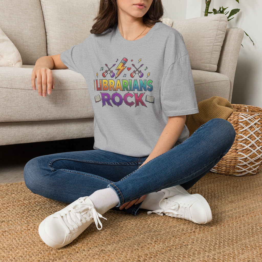 Librarians Rock T-Shirt — Colorful Music & Books Design
