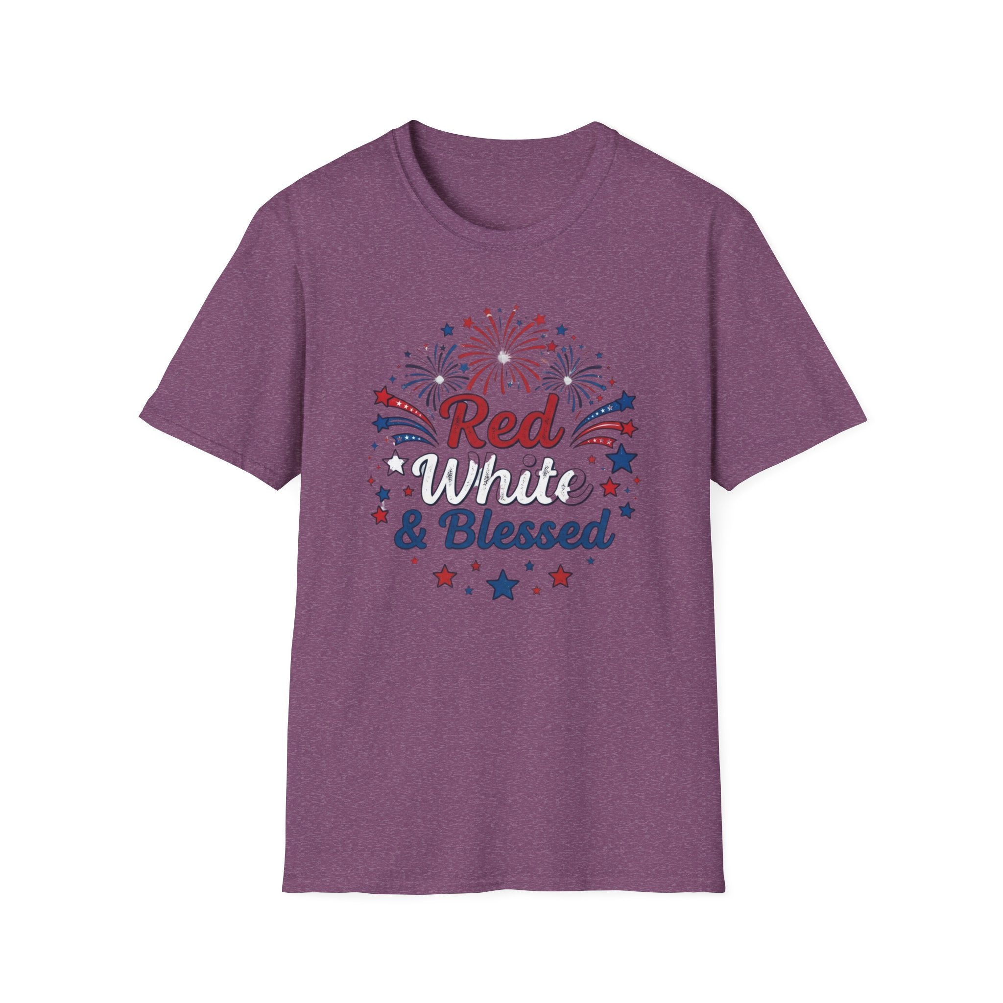 T-Shirt — "Red White & Blessed" Patriotic Fireworks Tee for 4th of July