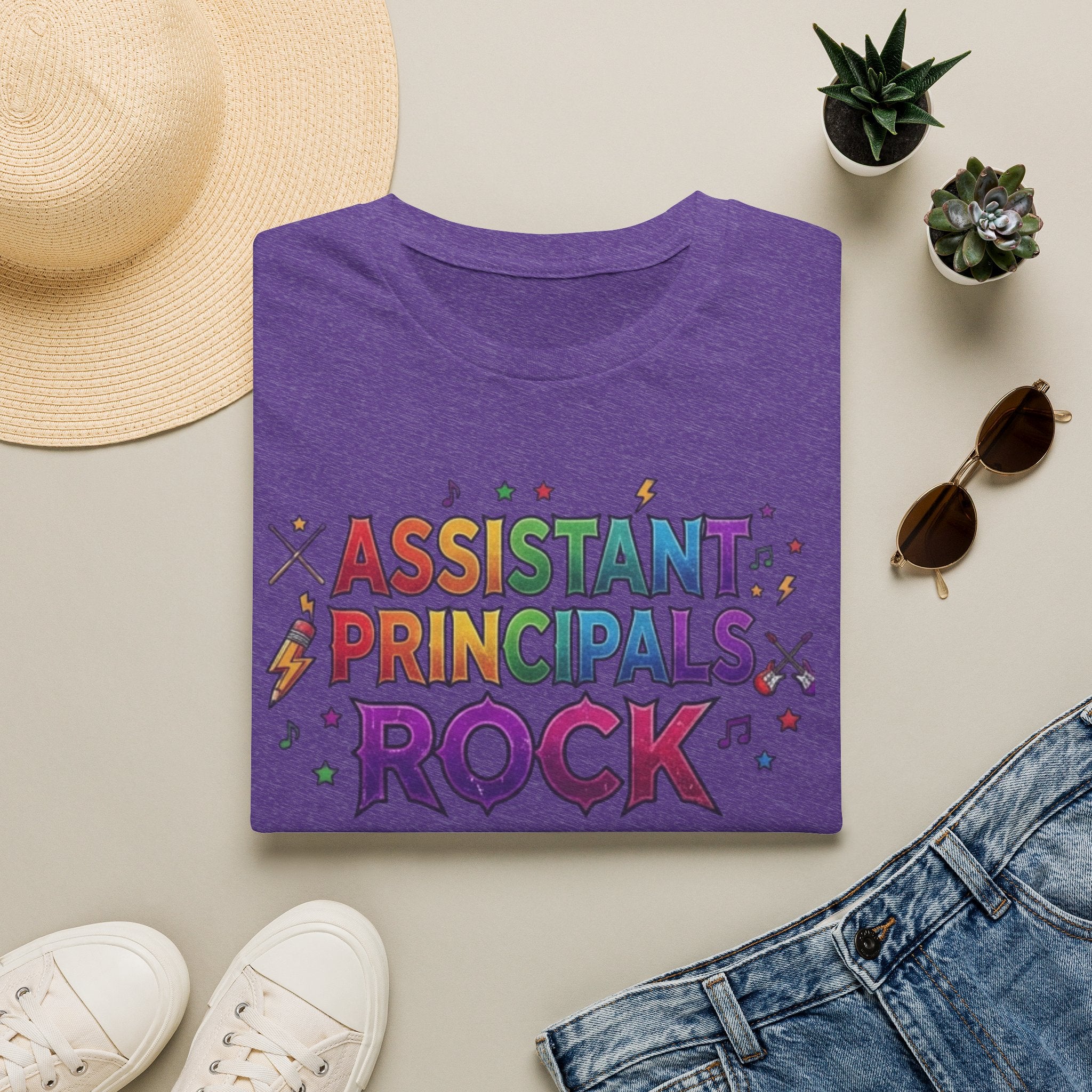 Assistant Principals Rock T-Shirt — Colorful Retro School Leader Appreciation Tee