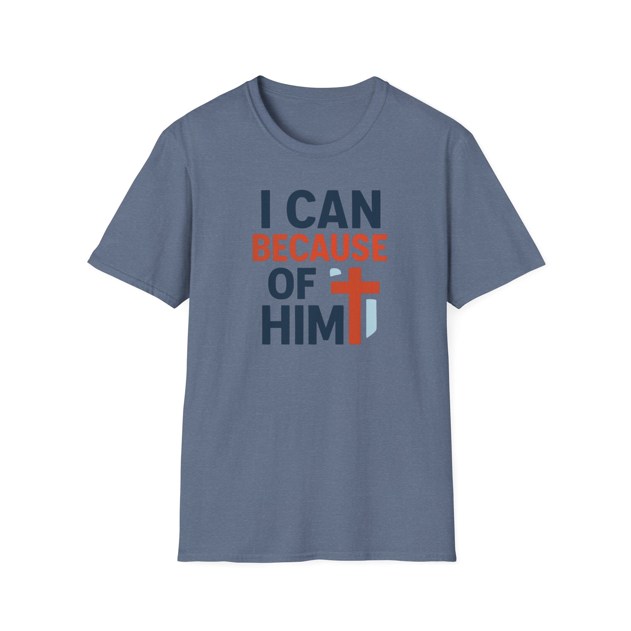 I Can Because of Him T-Shirt – Christian Faith Cross Tee