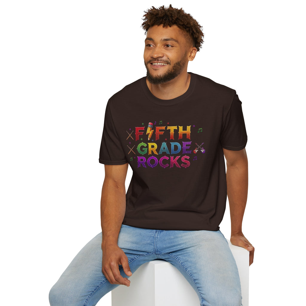 Fifth Grade Rocks T-Shirt — Colorful Back-to-School Teacher & Student Tee