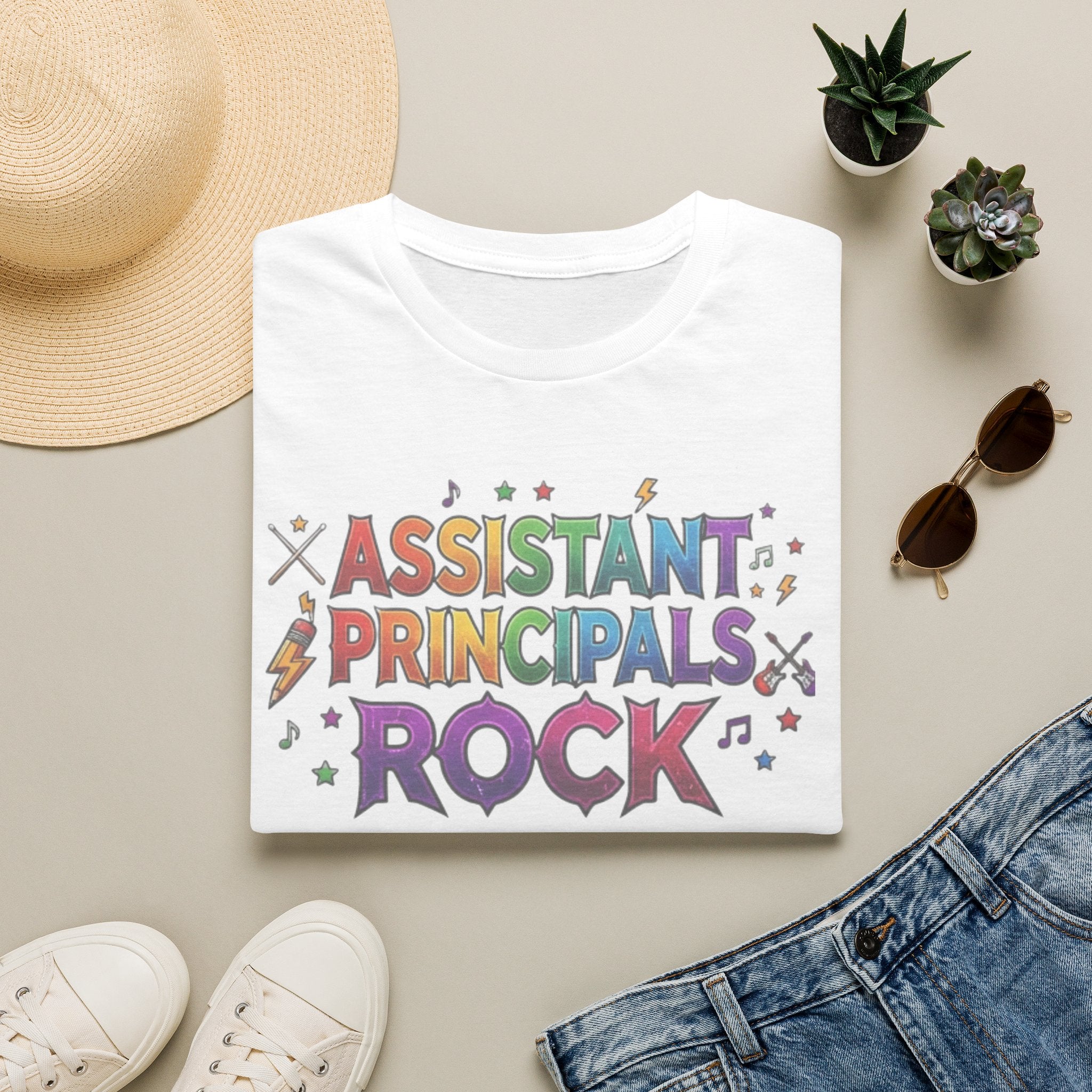 Assistant Principals Rock T-Shirt — Colorful Retro School Leader Appreciation Tee