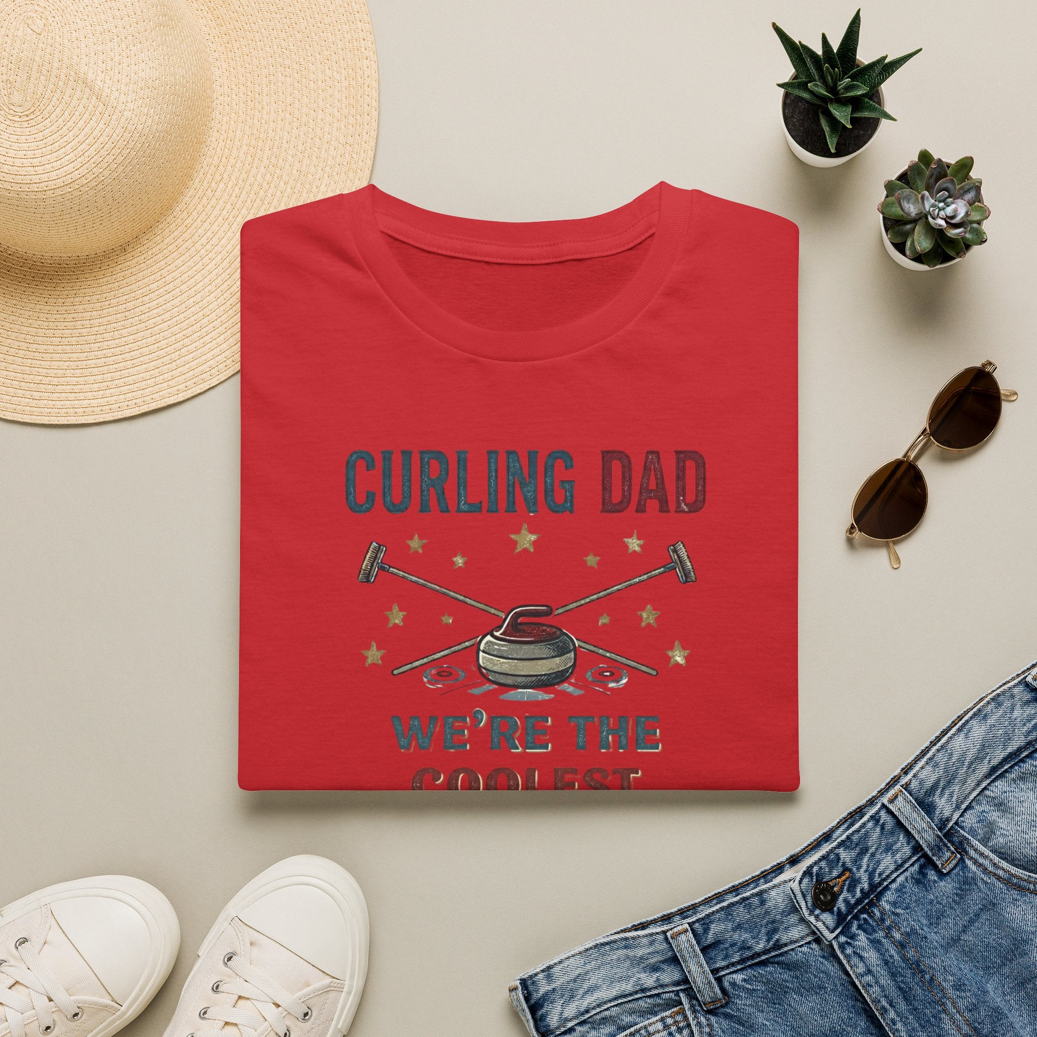 Curling Dad T-Shirt — "We're the Coolest" Retro Curling Family Tee