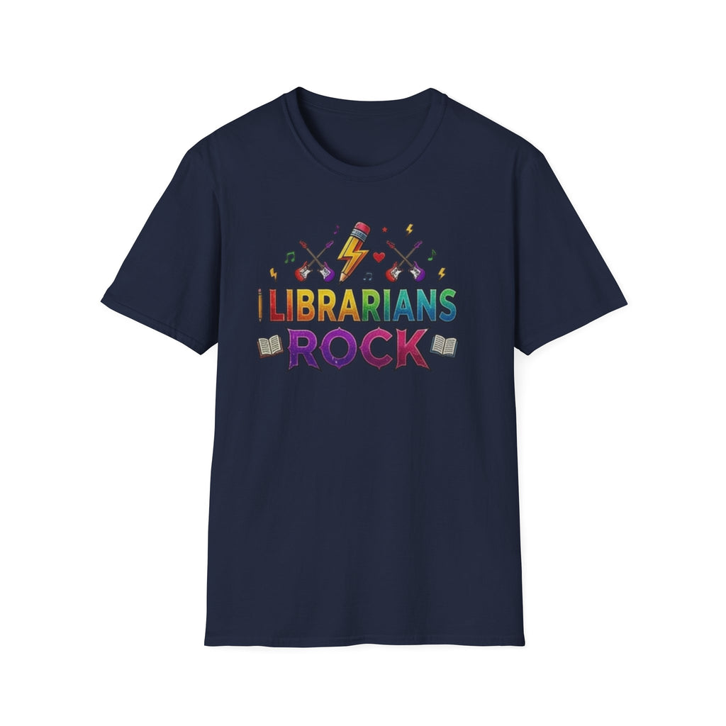 Librarians Rock T-Shirt — Colorful Music & Books Design