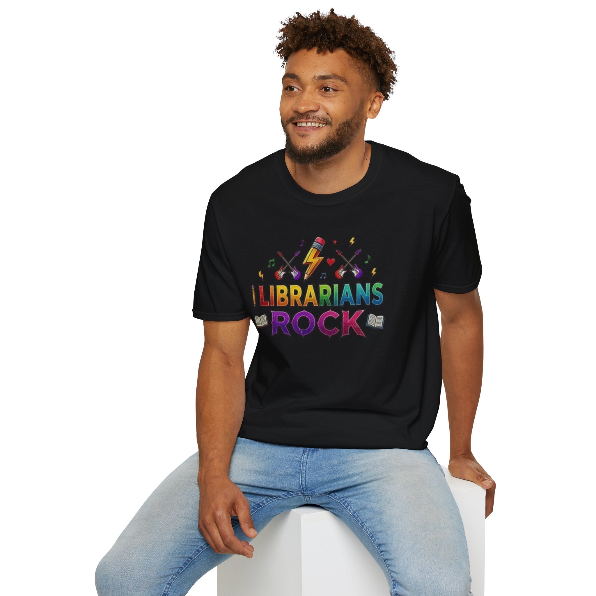 Librarians Rock T-Shirt — Colorful Music & Books Design