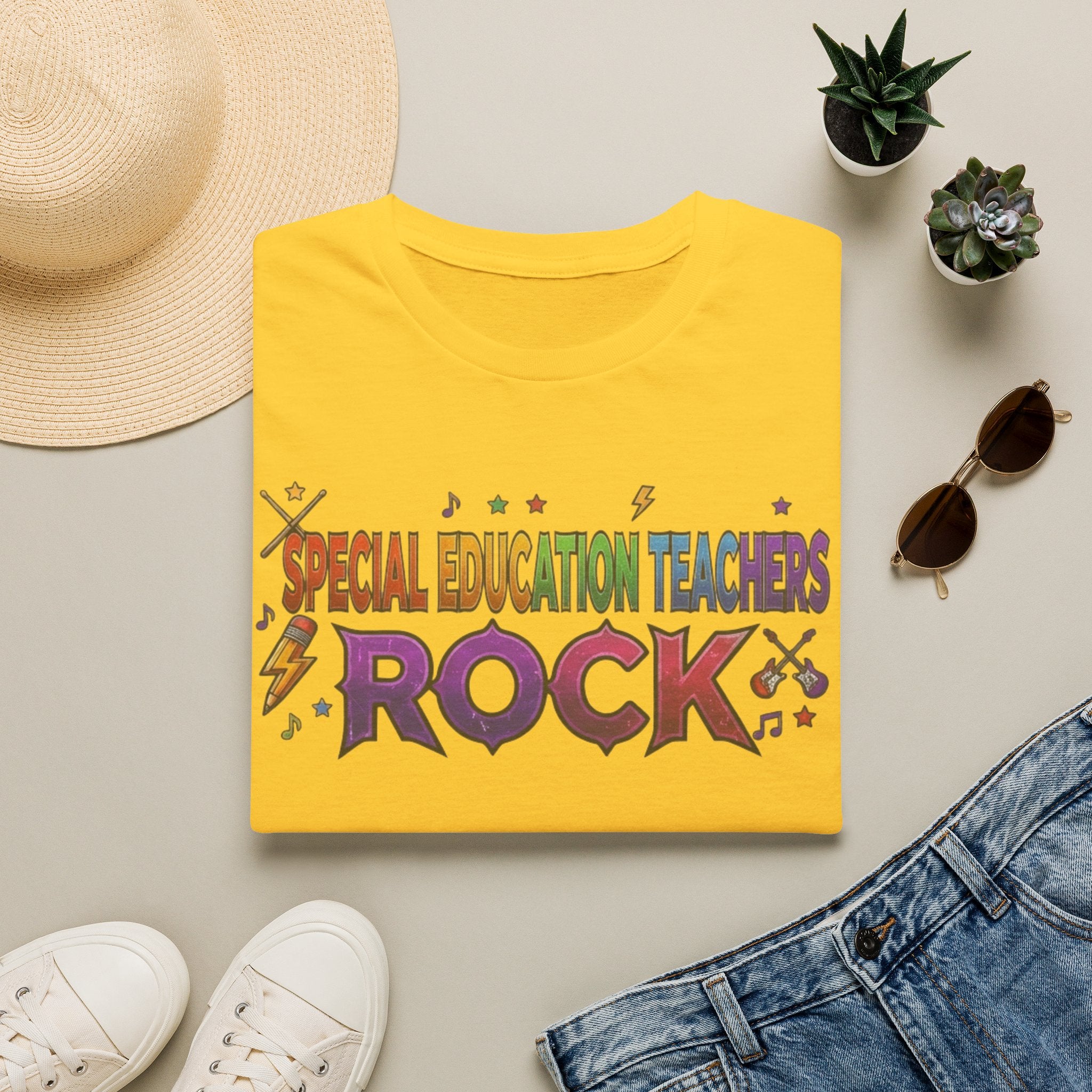 Special Education Teachers Rock T-Shirt — Colorful Teacher Appreciation Tee
