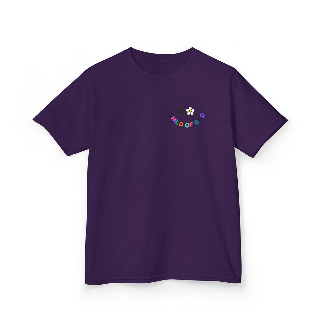 Child of God Kids Tee — Floral Daisy Christian T‑Shirt for Girls & Boys