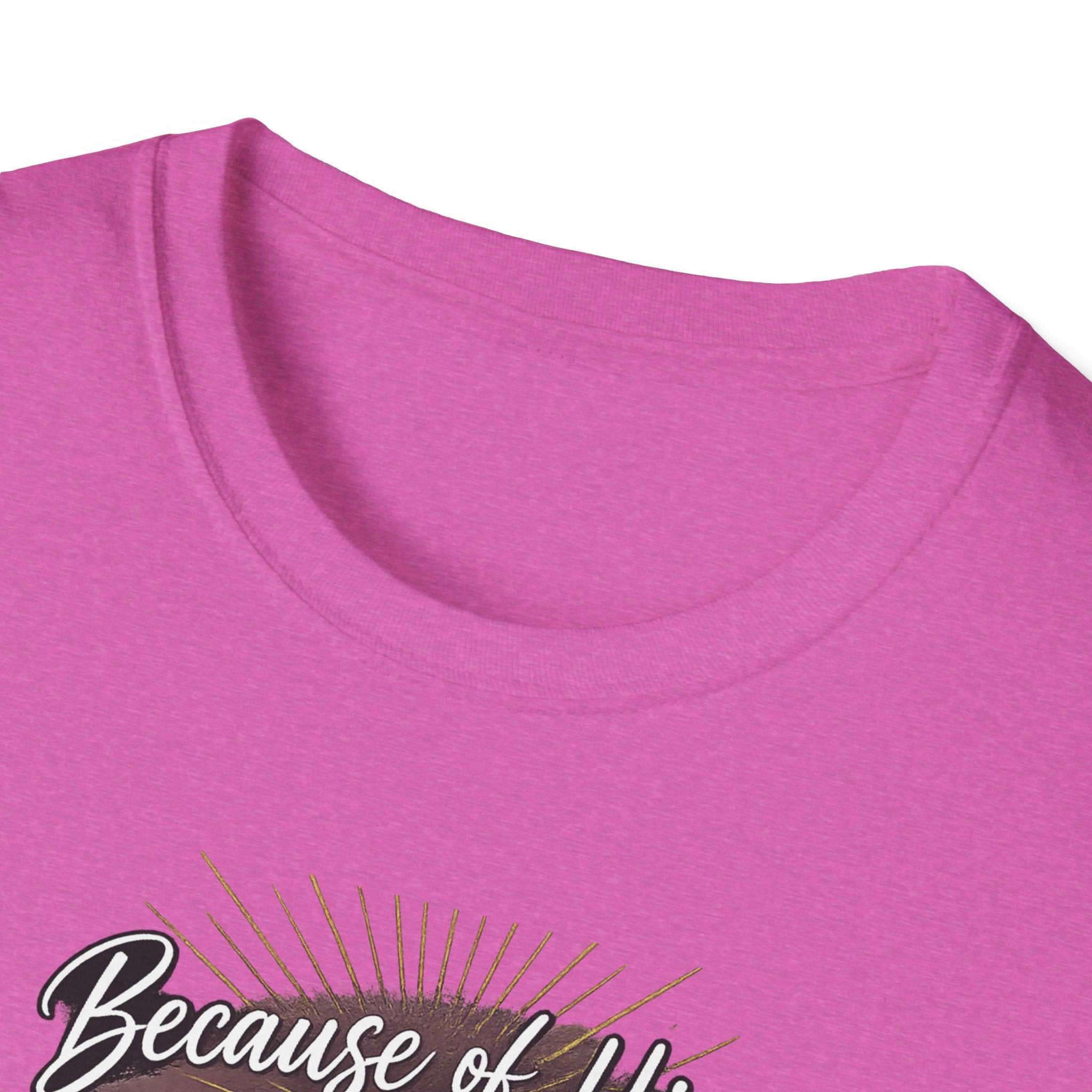 Because of Him I’m an Overcomer T-Shirt — Christian Inspirational Faith Tee