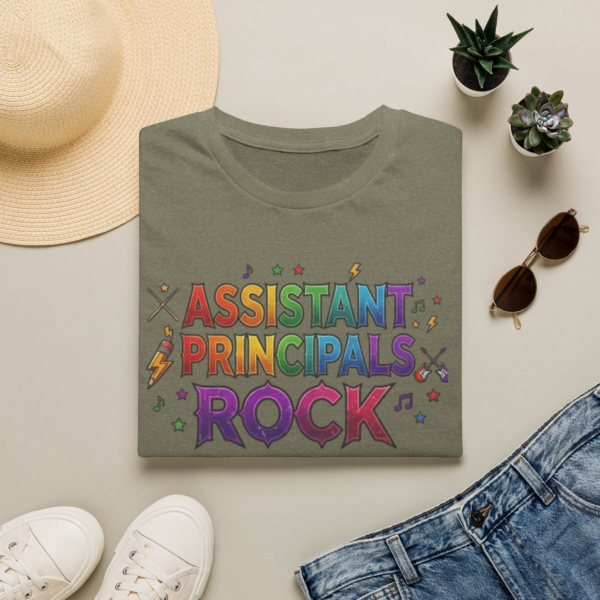 Assistant Principals Rock T-Shirt — Colorful Retro School Leader Appreciation Tee