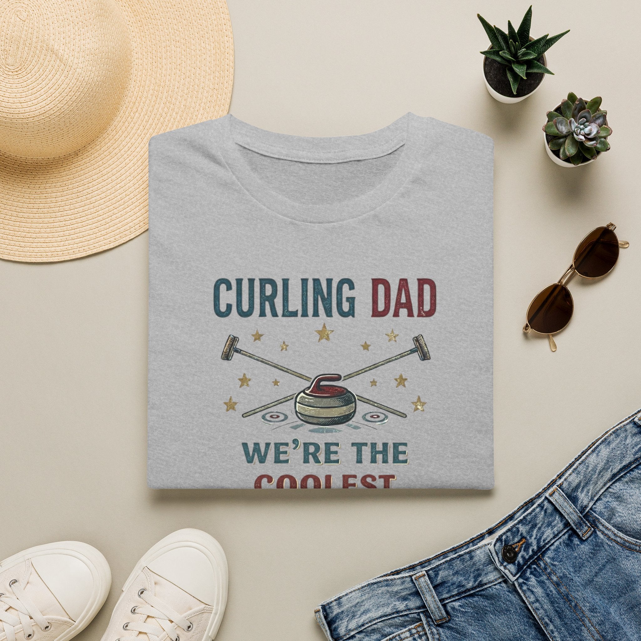 Curling Dad T-Shirt — "We're the Coolest" Retro Curling Family Tee