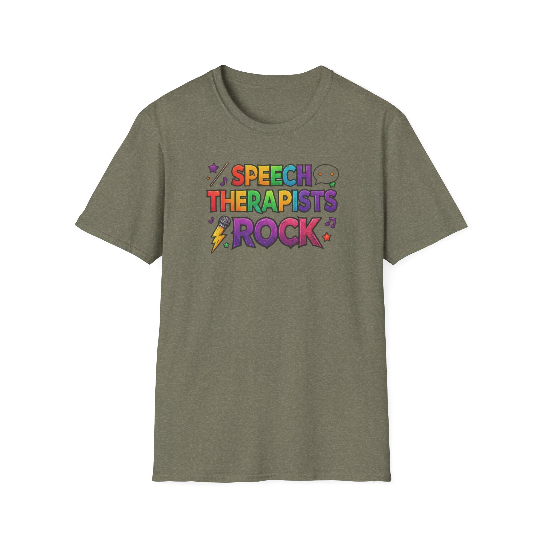 Speech Therapists Rock T-Shirt — Colorful Retro Graphic Tee for SLPs