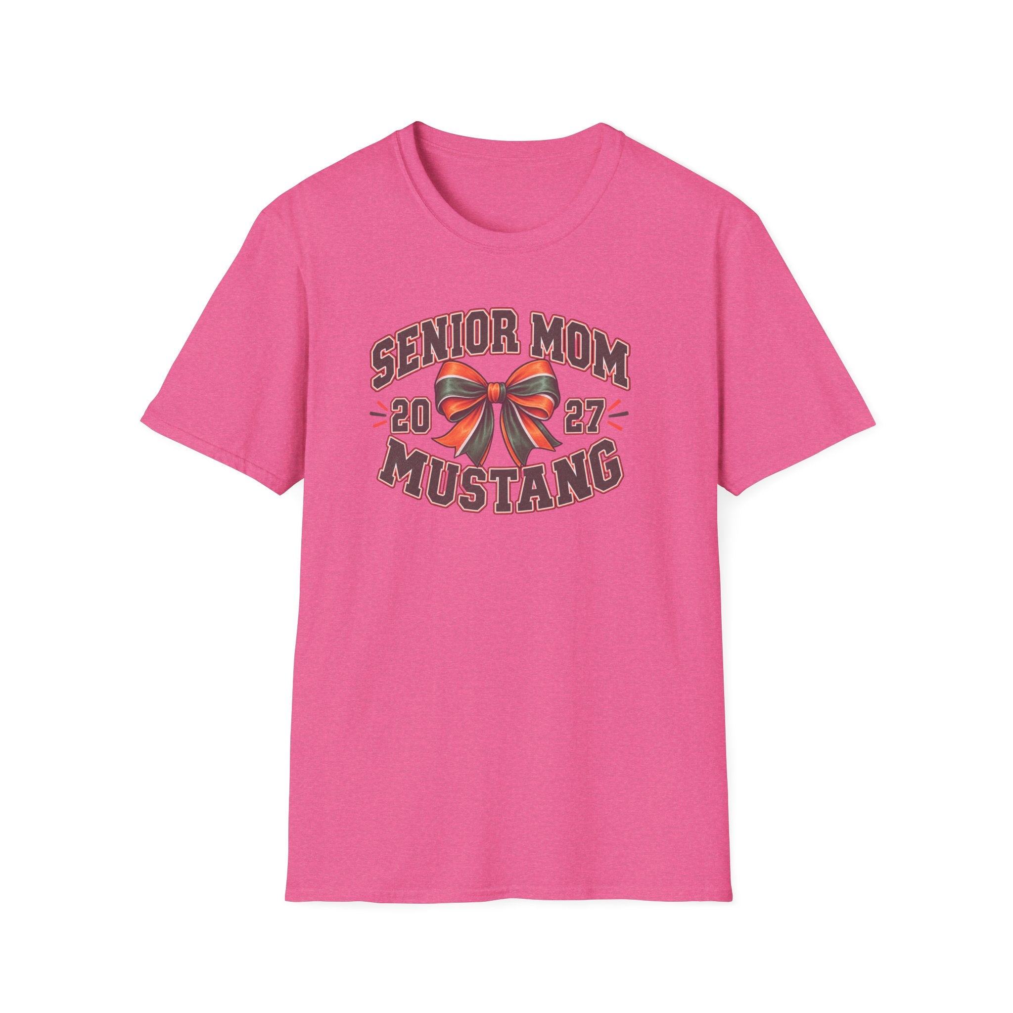 Senior Mom 2027 Mustang T-Shirt — Graduation Cheer Mom Shirt