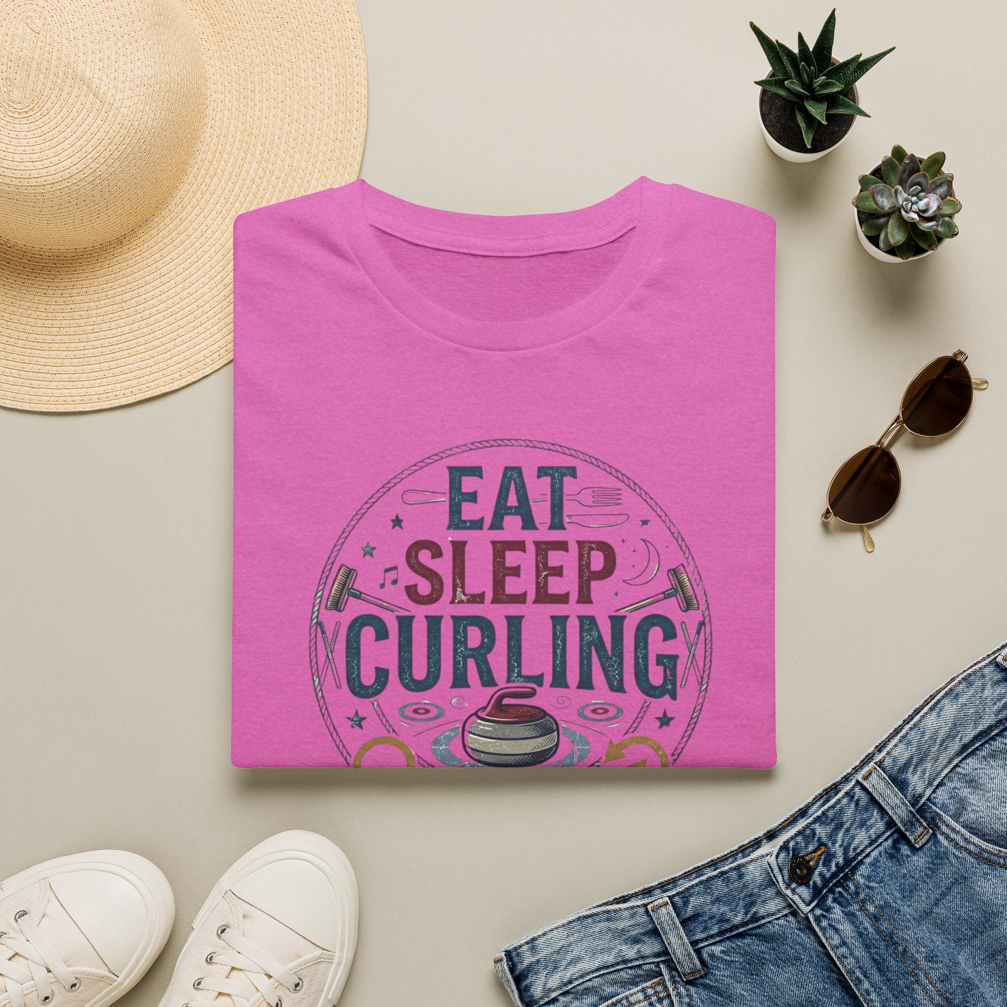 Eat Sleep Curling T-Shirt — Funny Curling Shirt for Players & Fans