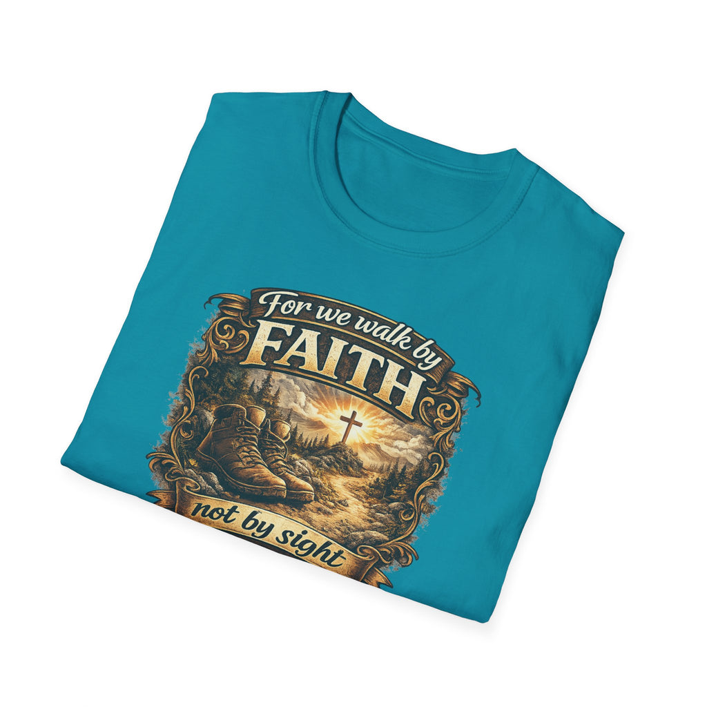 For We Walk By Faith Not By Sight Christian Tee