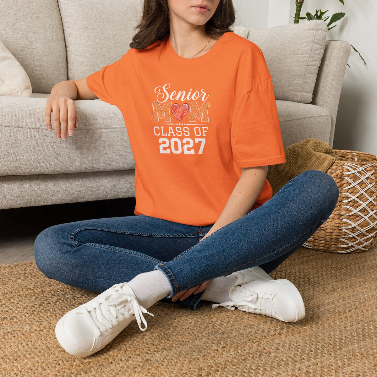 Mom Heart T-Shirt — Floral Leopard MOM Design for Mother's Day & Everyday