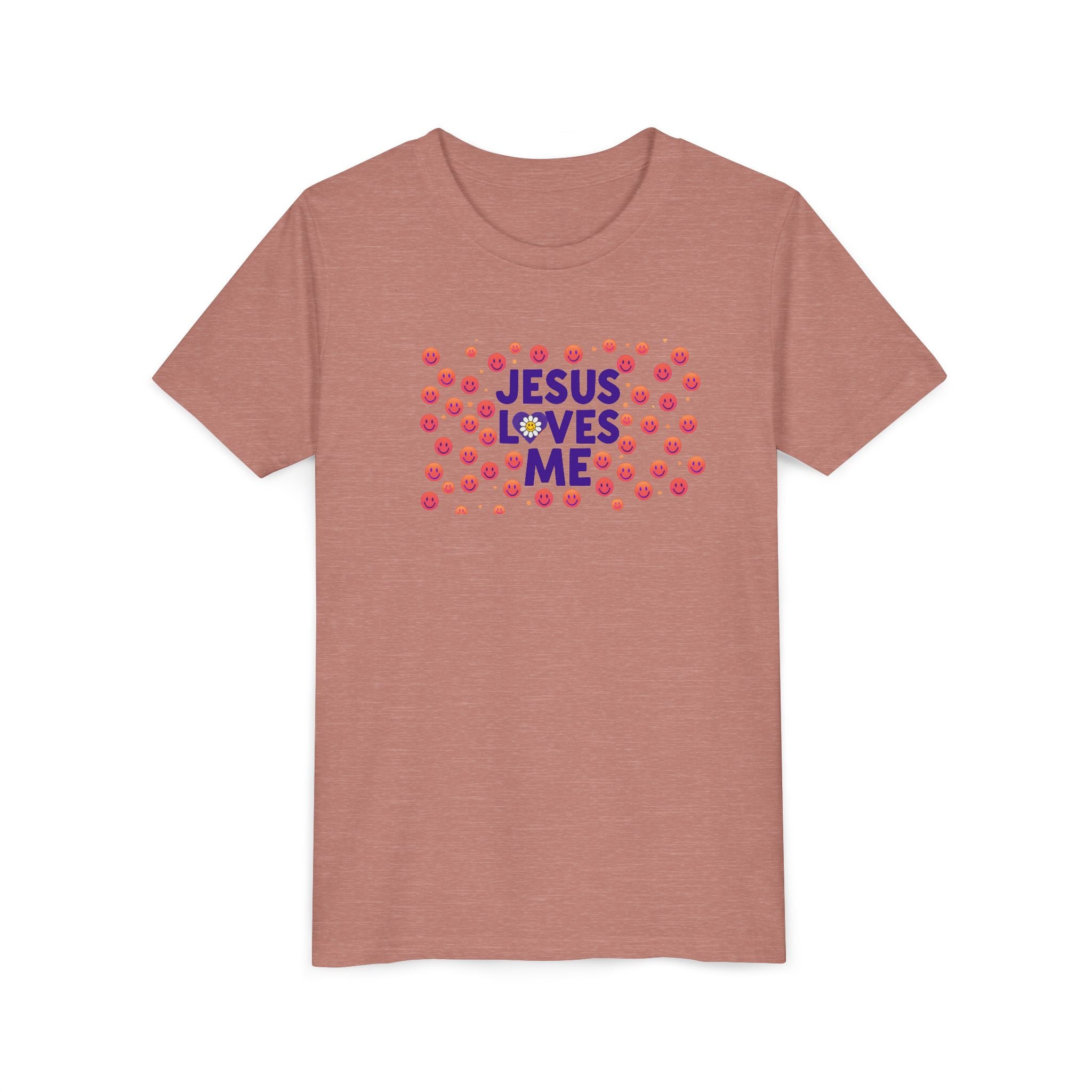 Youth Tee - "Jesus Loves Me" Colorful Dot Christian Kids Shirt