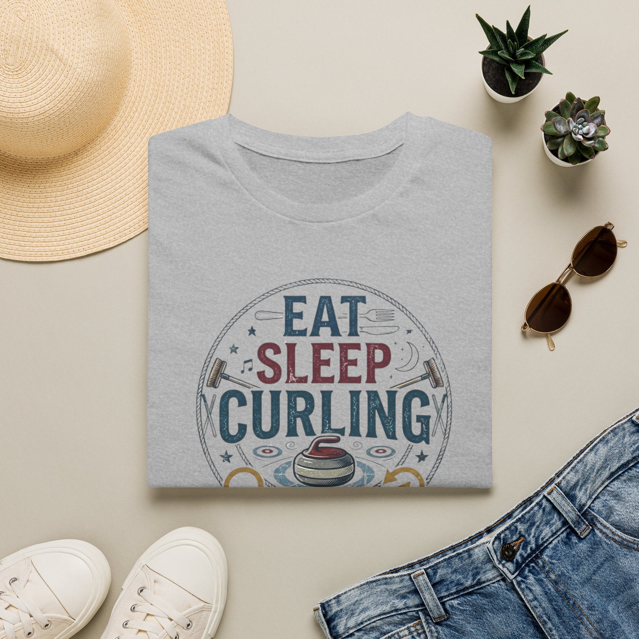 Eat Sleep Curling T-Shirt — Funny Curling Shirt for Players & Fans