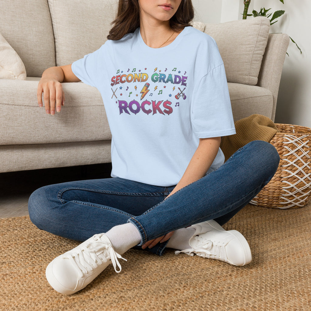 Second Grade Rocks T-Shirt — Fun Teacher & Student School Spirit Tee