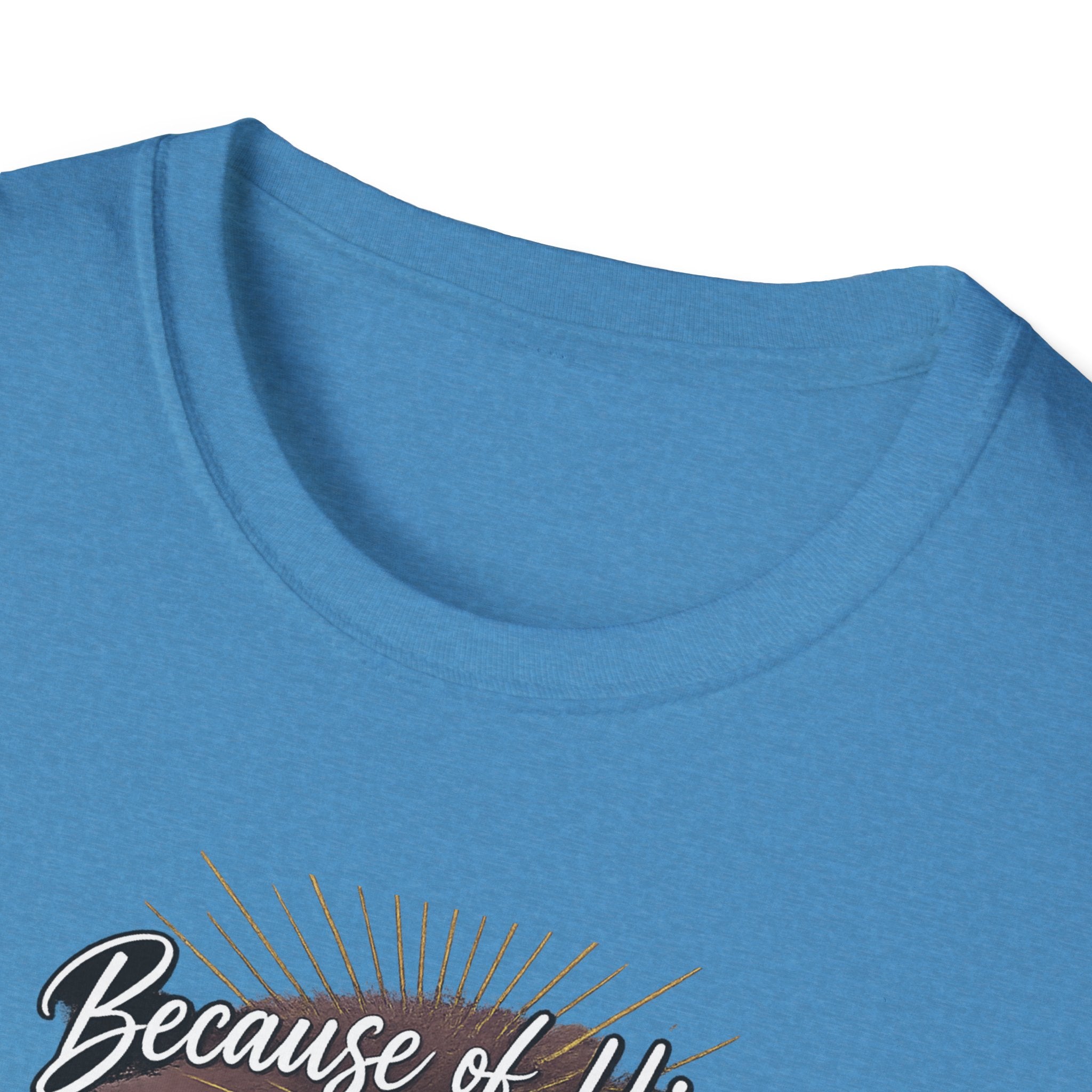Because of Him I’m an Overcomer T-Shirt — Christian Inspirational Faith Tee