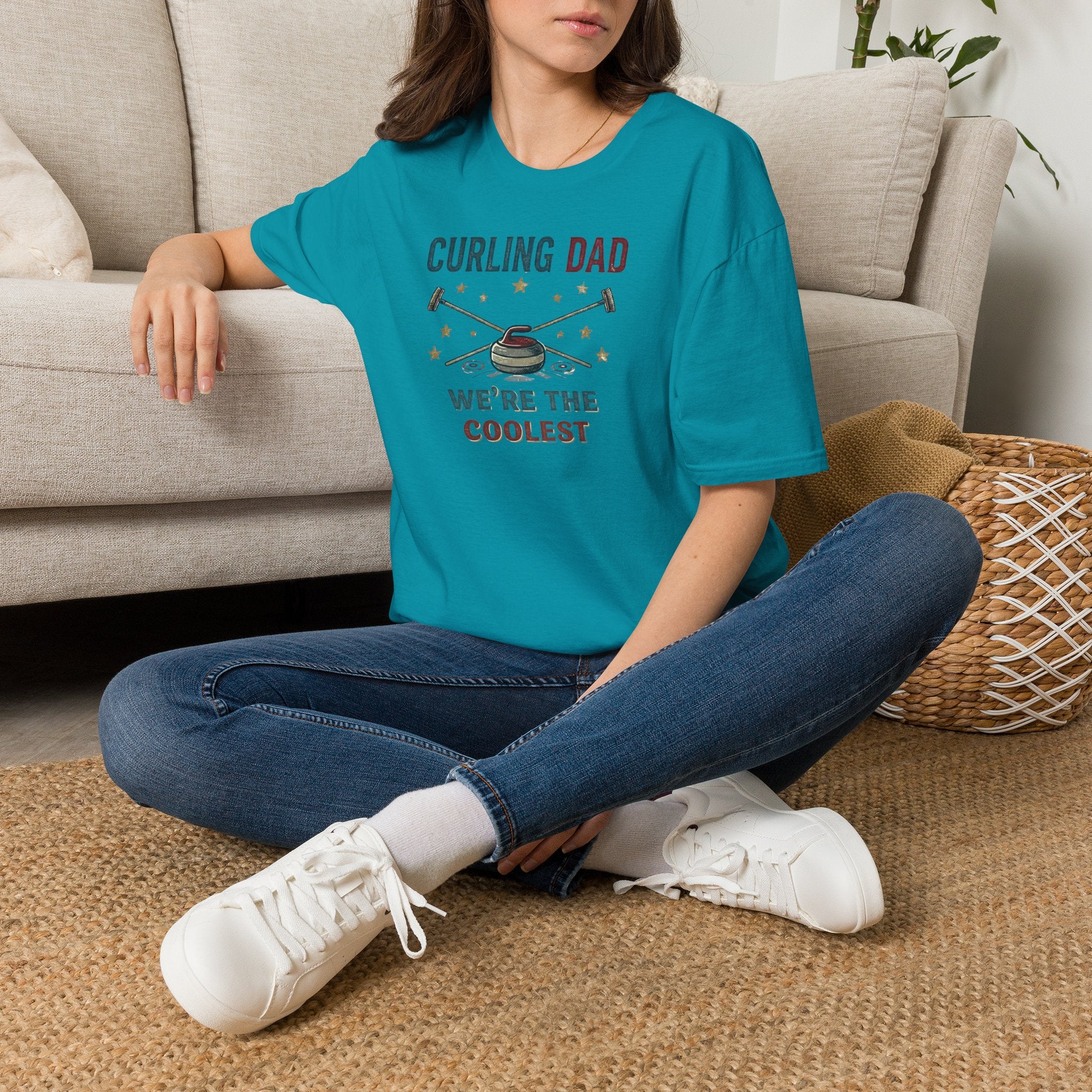Curling Dad T-Shirt — "We're the Coolest" Retro Curling Family Tee