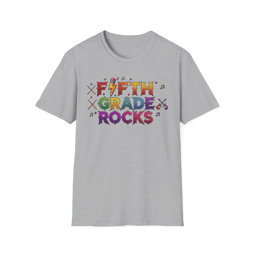 Fifth Grade Rocks T-Shirt — Colorful Back-to-School Teacher & Student Tee