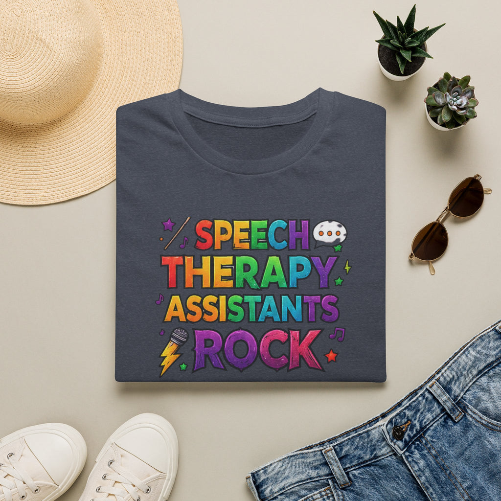 Speech Therapy Assistants Rock T-Shirt — Colorful Retro Pride Tee for SLP Assistants