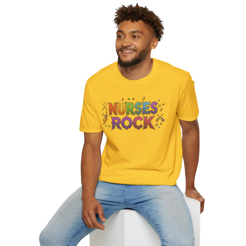 Nurses Rock T-Shirt — Colorful Retro Graphic Tee for Nurses