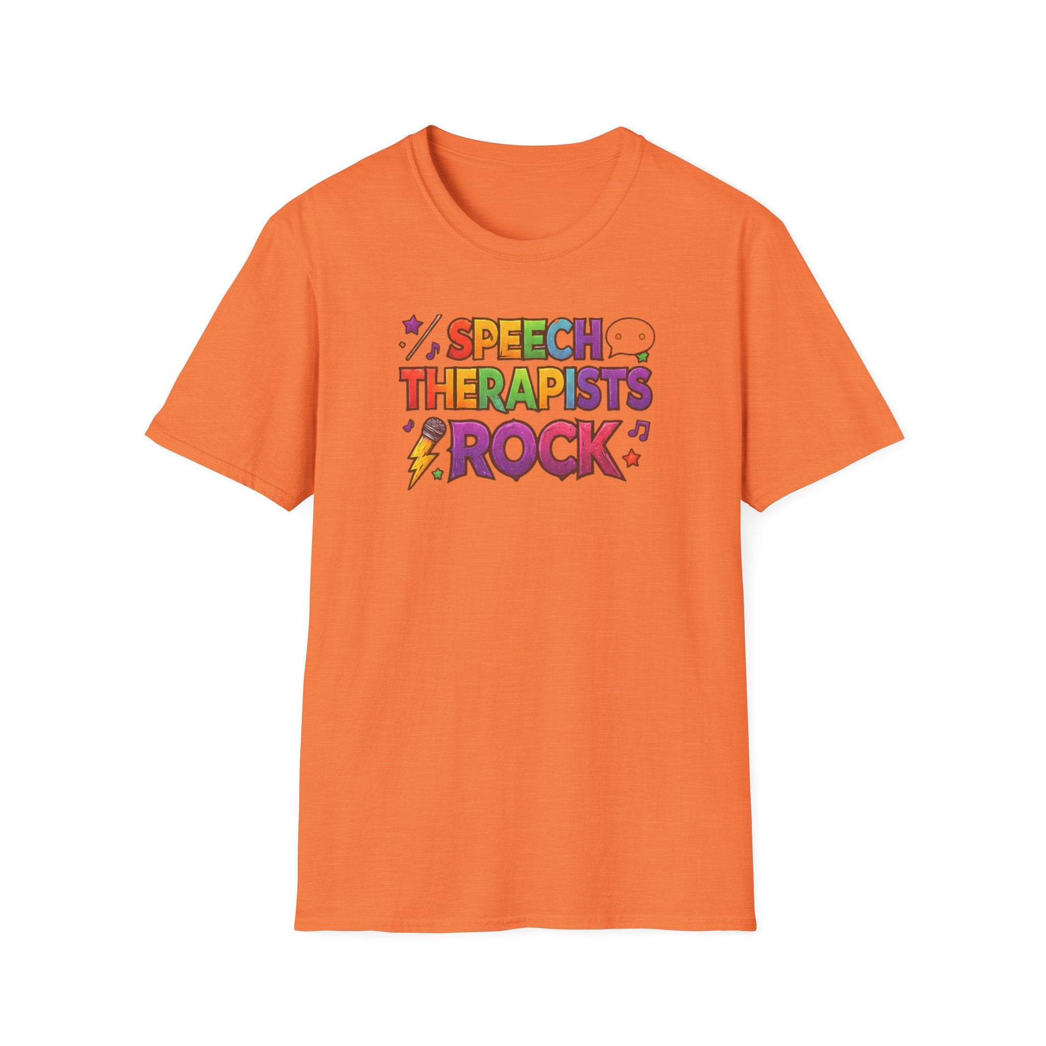 Speech Therapists Rock T-Shirt — Colorful Retro Graphic Tee for SLPs