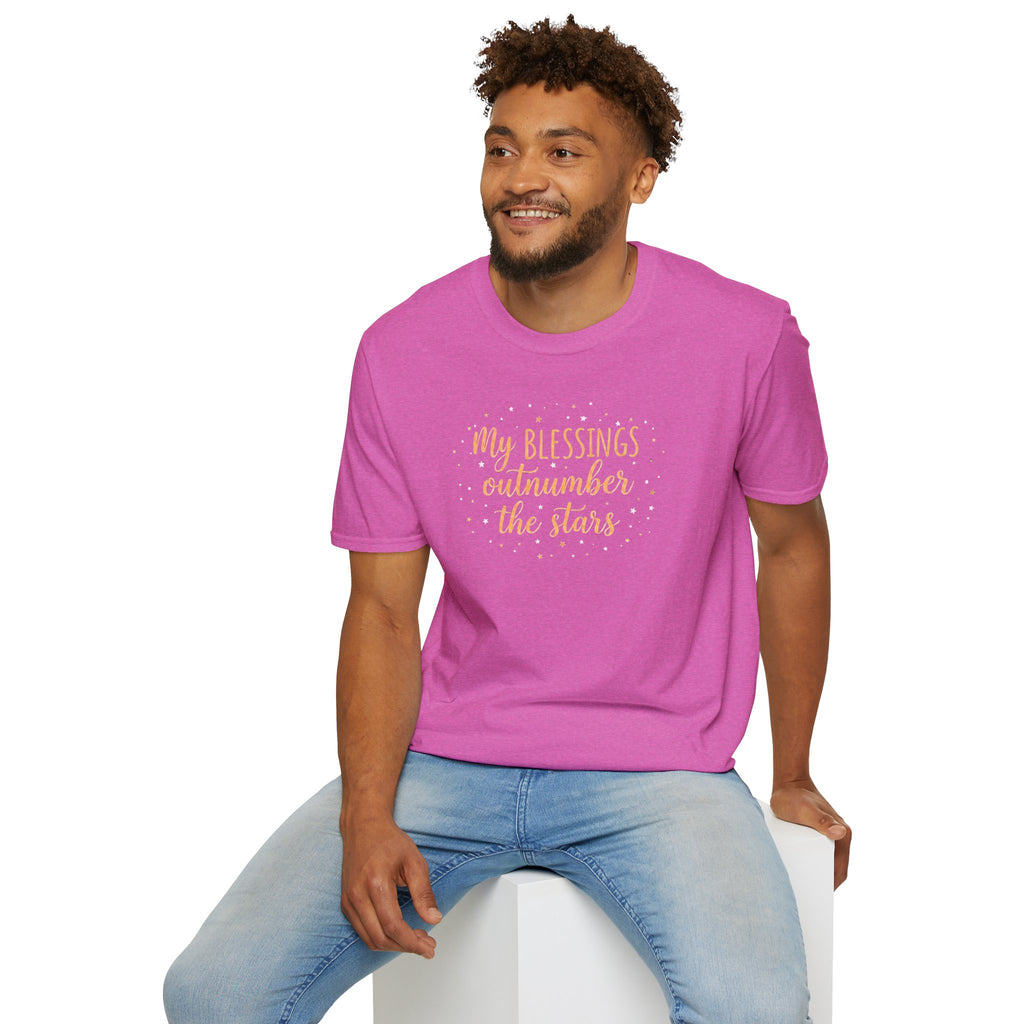 T-Shirt — “My Blessings Outnumber the Stars” Inspirational Script Tee