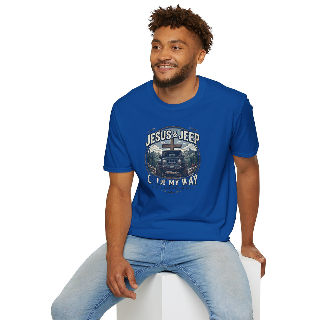 Jesus & Jeep T‑Shirt — Christian Off‑Road Faith Tee ("Jesus & Jeep Guide My Way")