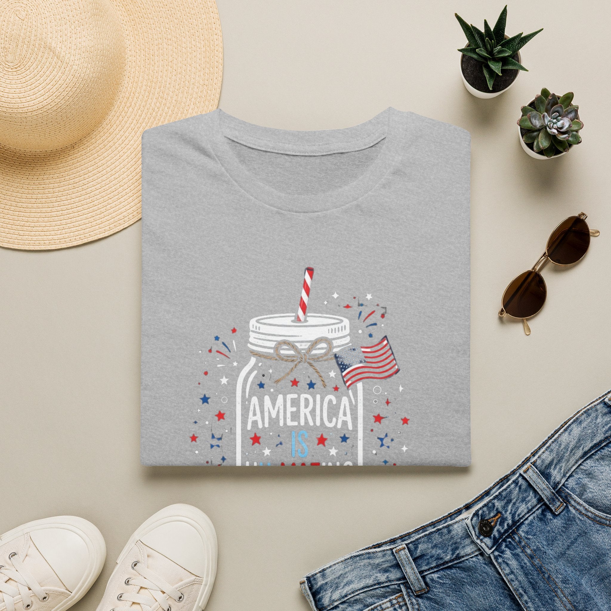 T-Shirt — America Is Uncanning Patriotic Mason Jar Tee (Fourth of July)