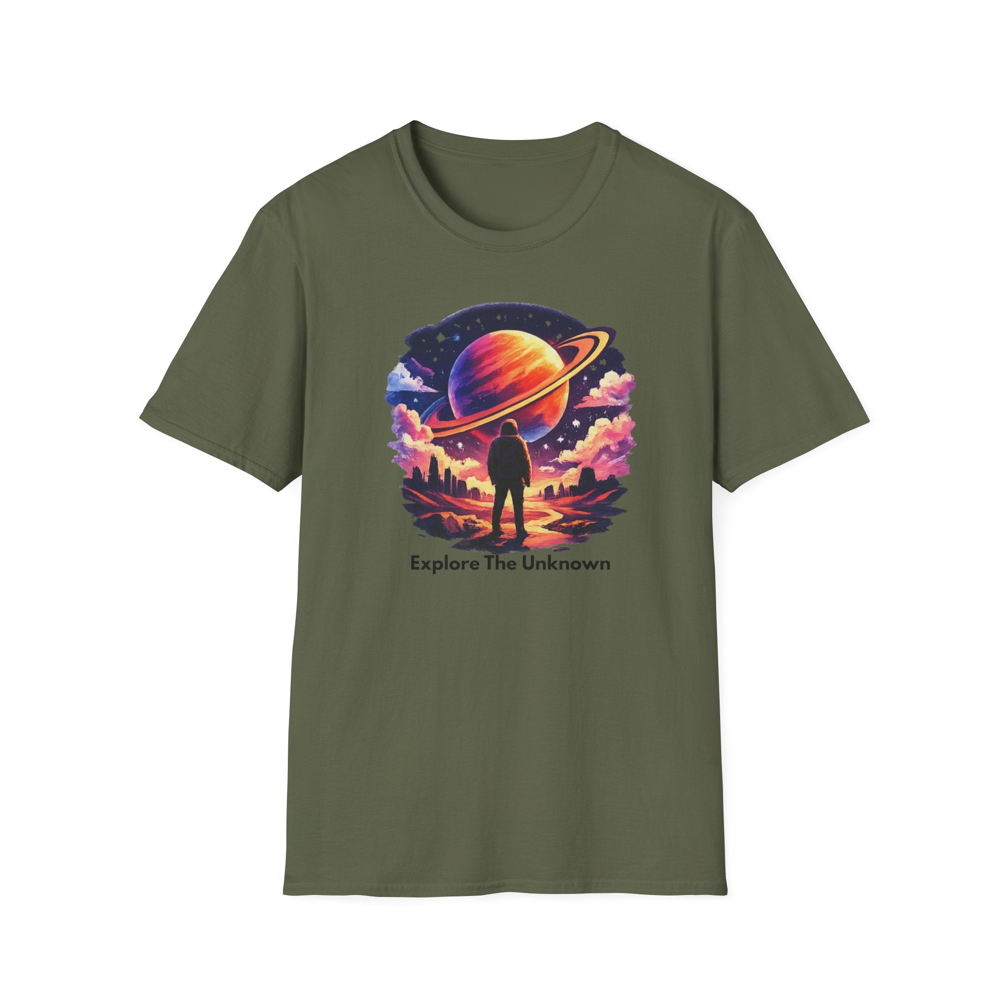 Explore The Unknown T‑Shirt — Cosmic Planet Graphic Tee