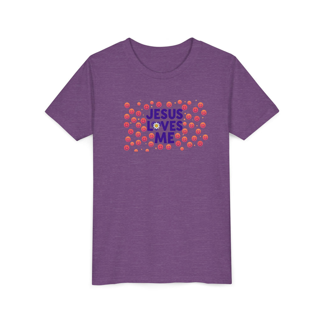 Youth Tee - "Jesus Loves Me" Colorful Dot Christian Kids Shirt