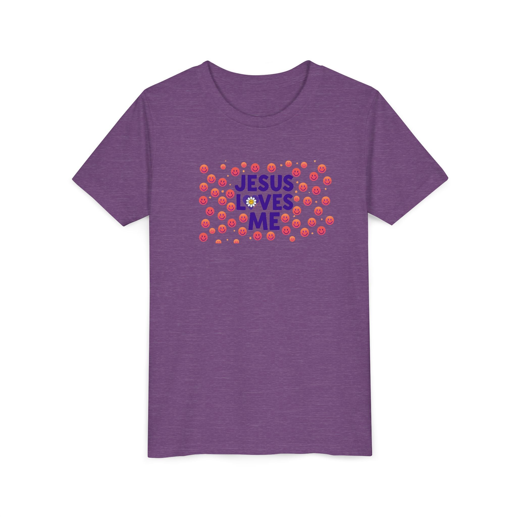Youth Tee - "Jesus Loves Me" Colorful Dot Christian Kids Shirt