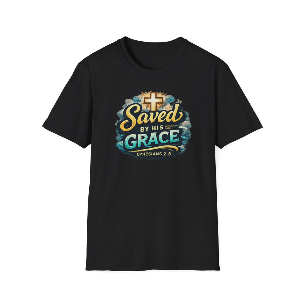 T-Shirt — "Saved by His Grace" Christian Faith Tee