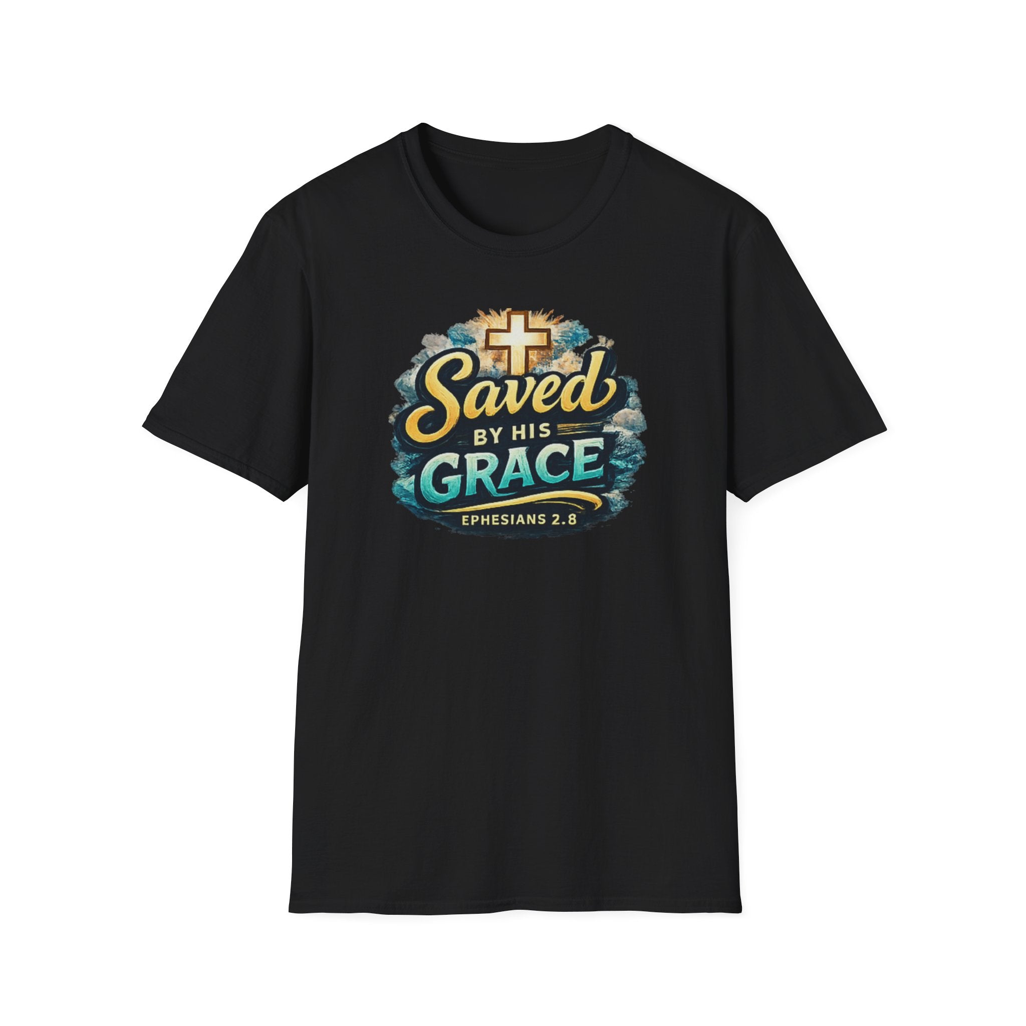 T-Shirt — "Saved by His Grace" Christian Faith Tee