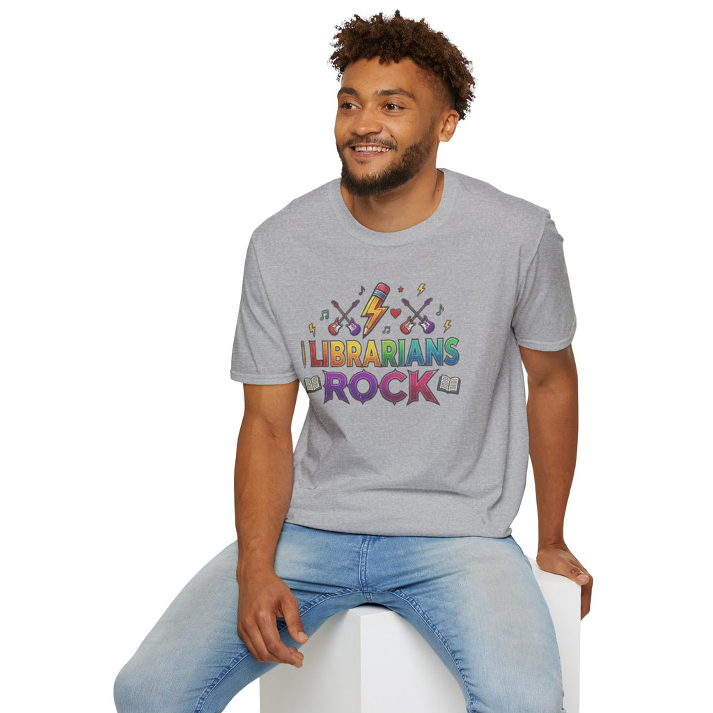 Librarians Rock T-Shirt — Colorful Music & Books Design