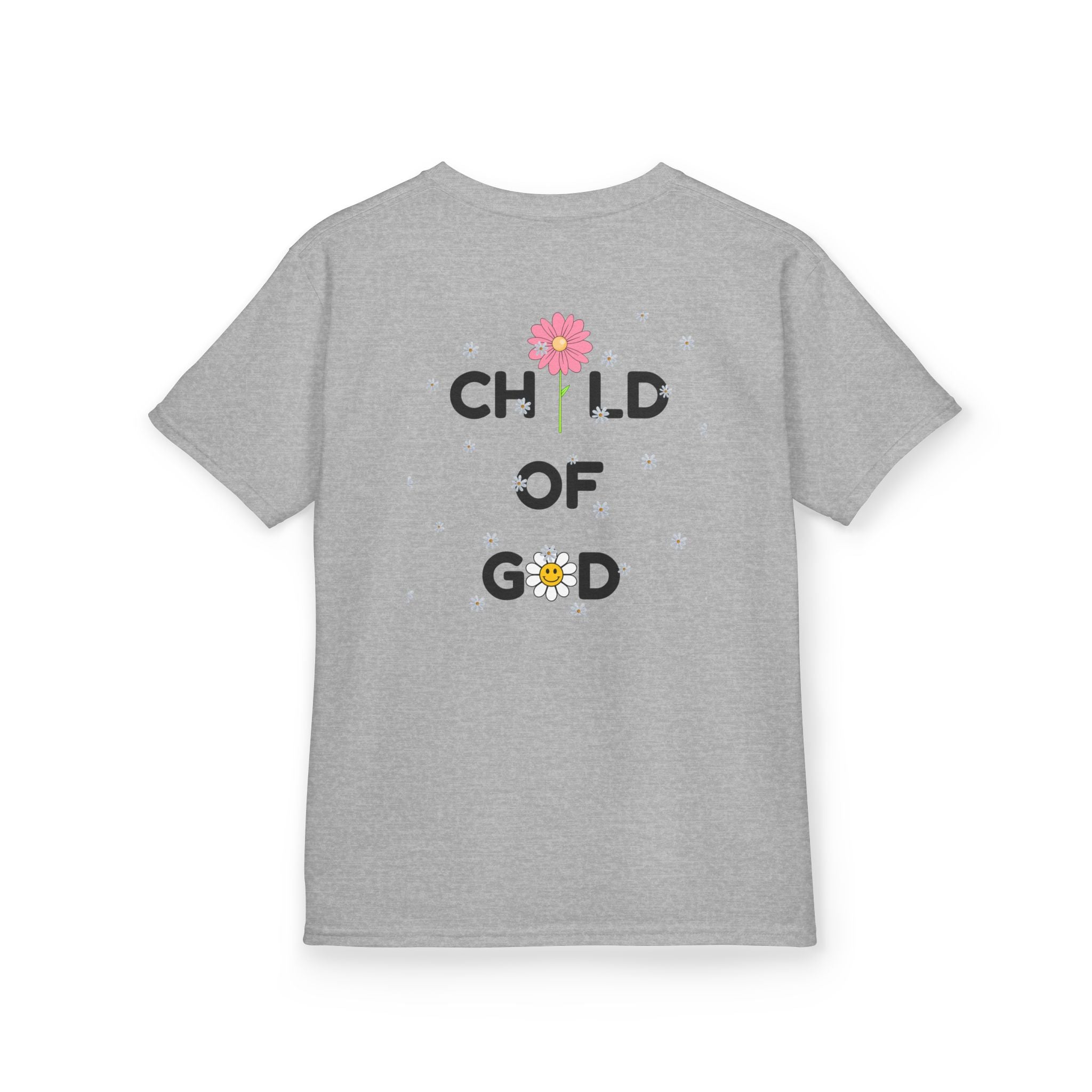 Child of God Kids Tee — Floral Daisy Christian T‑Shirt for Girls & Boys