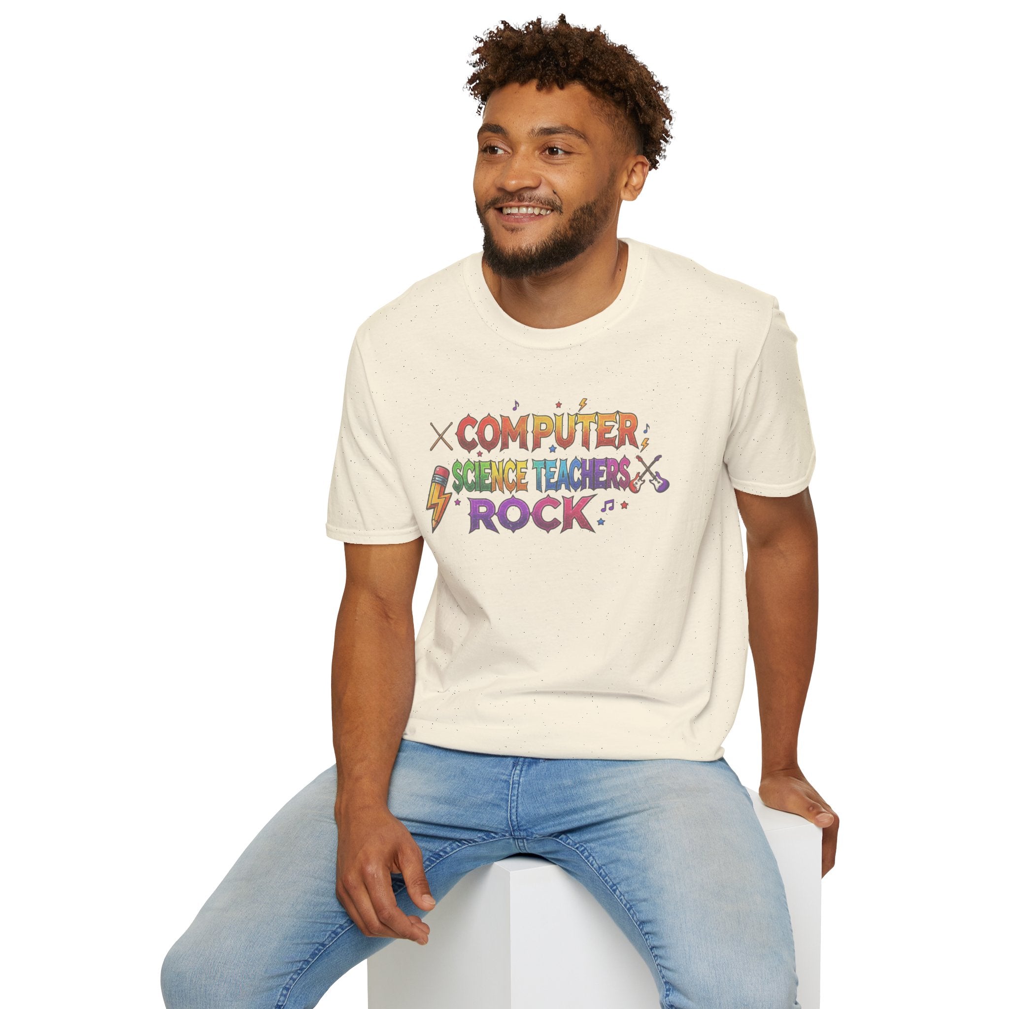 Computer Science Teachers Rock T-Shirt — Colorful Retro Teacher Appreciation Tee