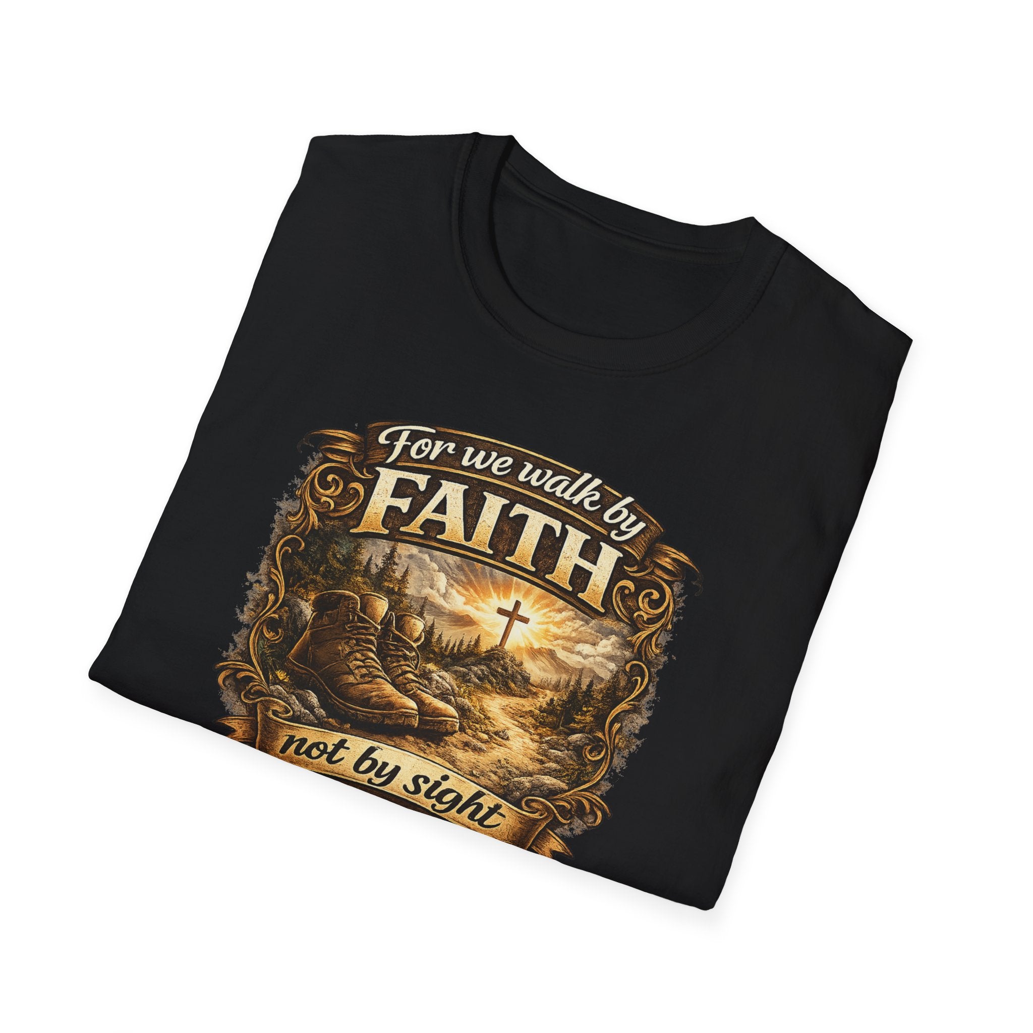 For We Walk By Faith Not By Sight Christian Tee