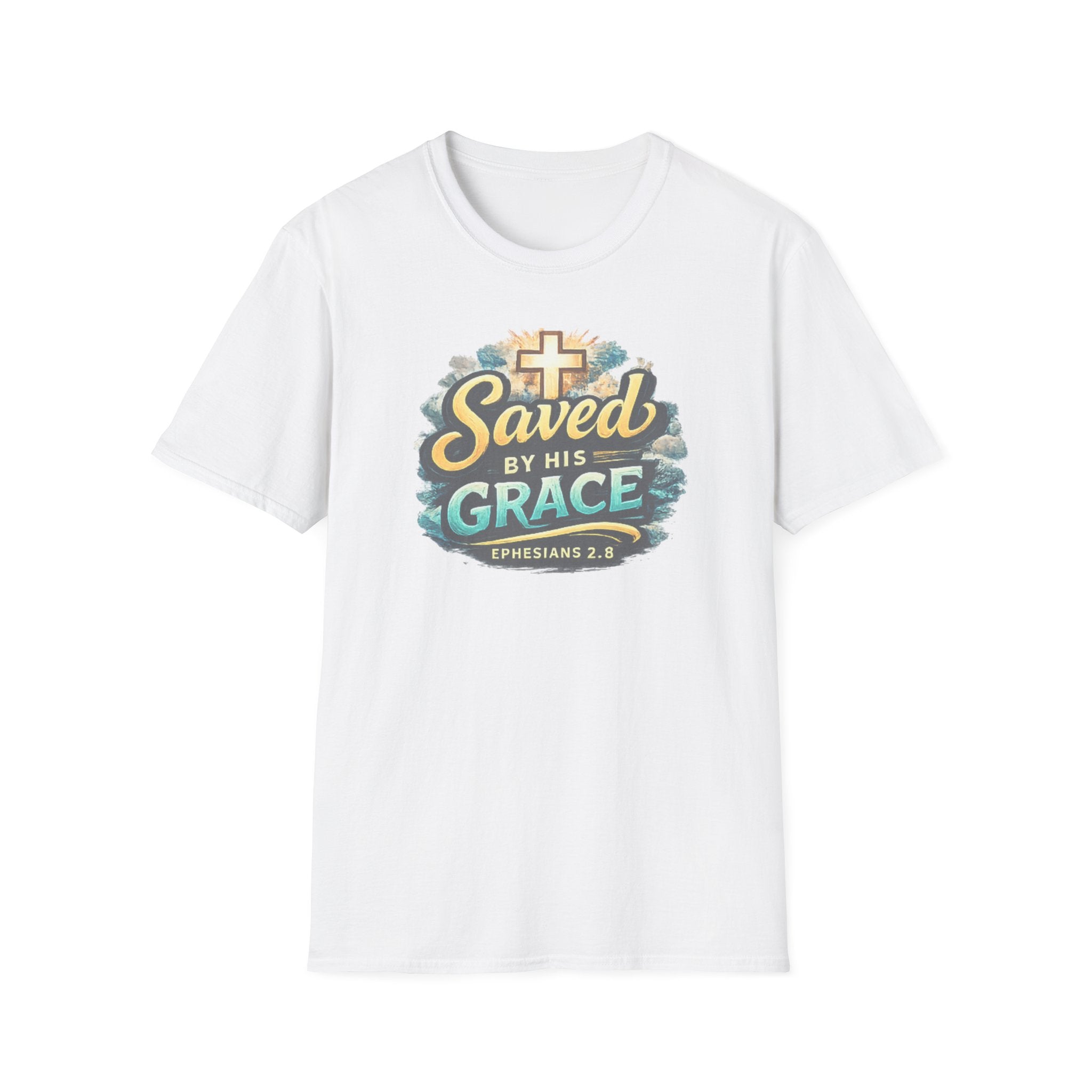 T-Shirt — "Saved by His Grace" Christian Faith Tee